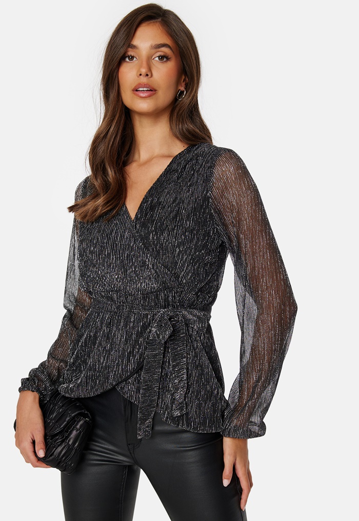 Happy Holly Perley sparkling wrap top