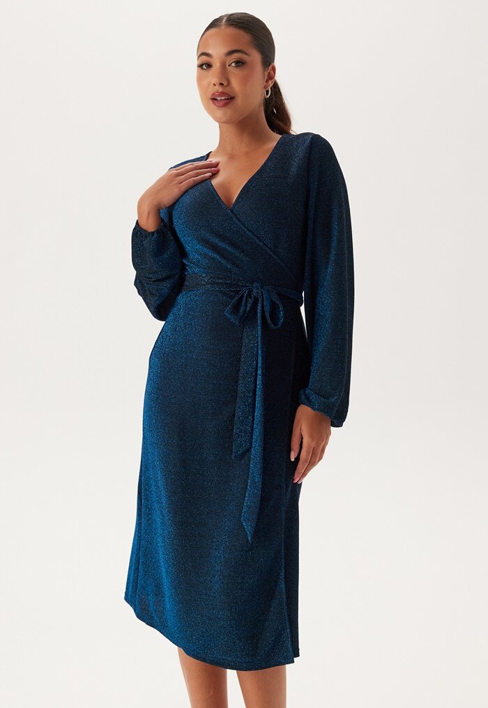 Happy Holly Sparkling Midi Wrap Dress