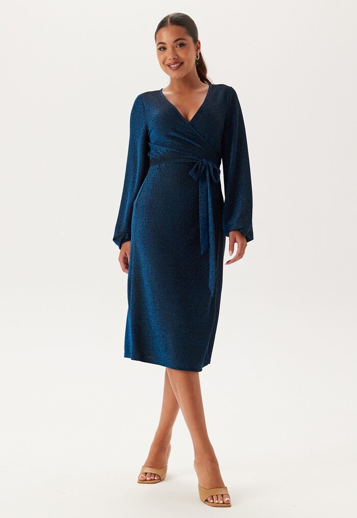 Happy Holly Sparkling Midi Wrap Dress