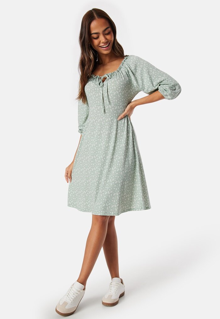 Happy Holly Soft Puff Sleeve Dress