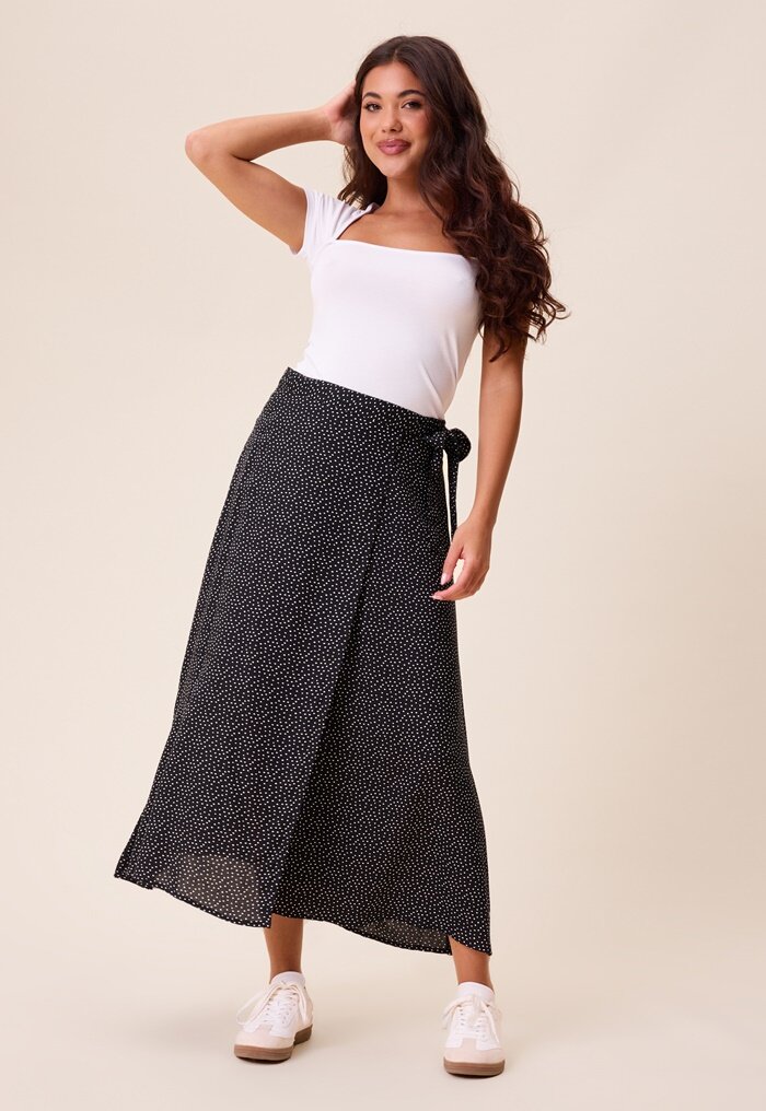 Happy Holly Viscose Midi Wrap Skirt