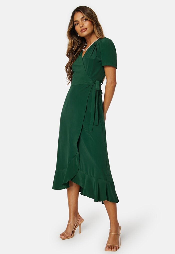 John Zack Short Sleeve Wrap Dress