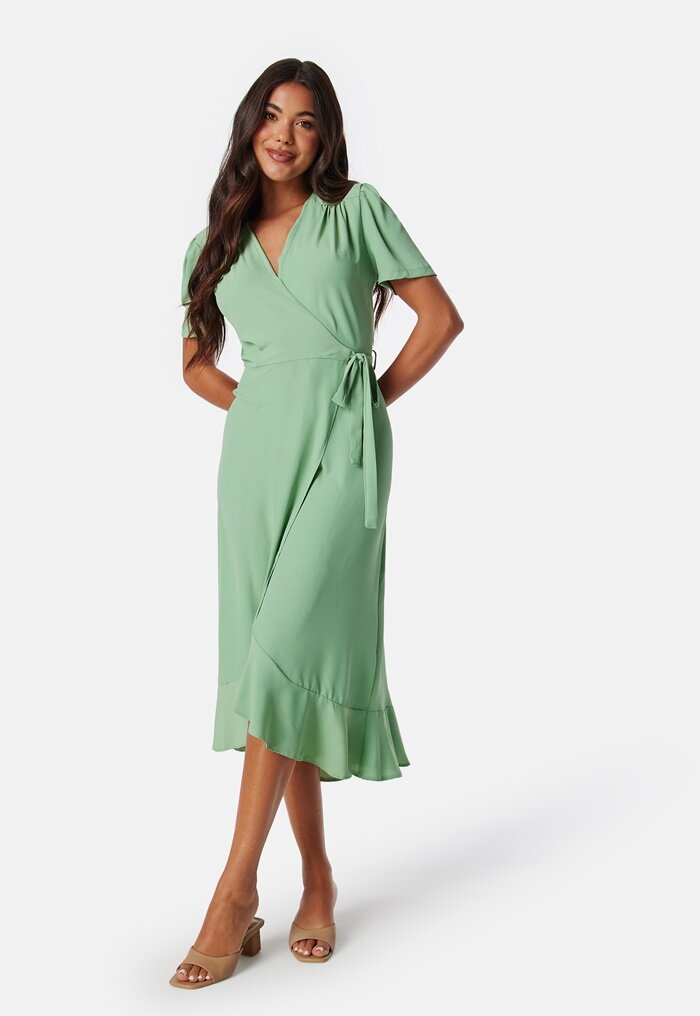 John Zack Short Sleeve Wrap Dress Bubbleroom