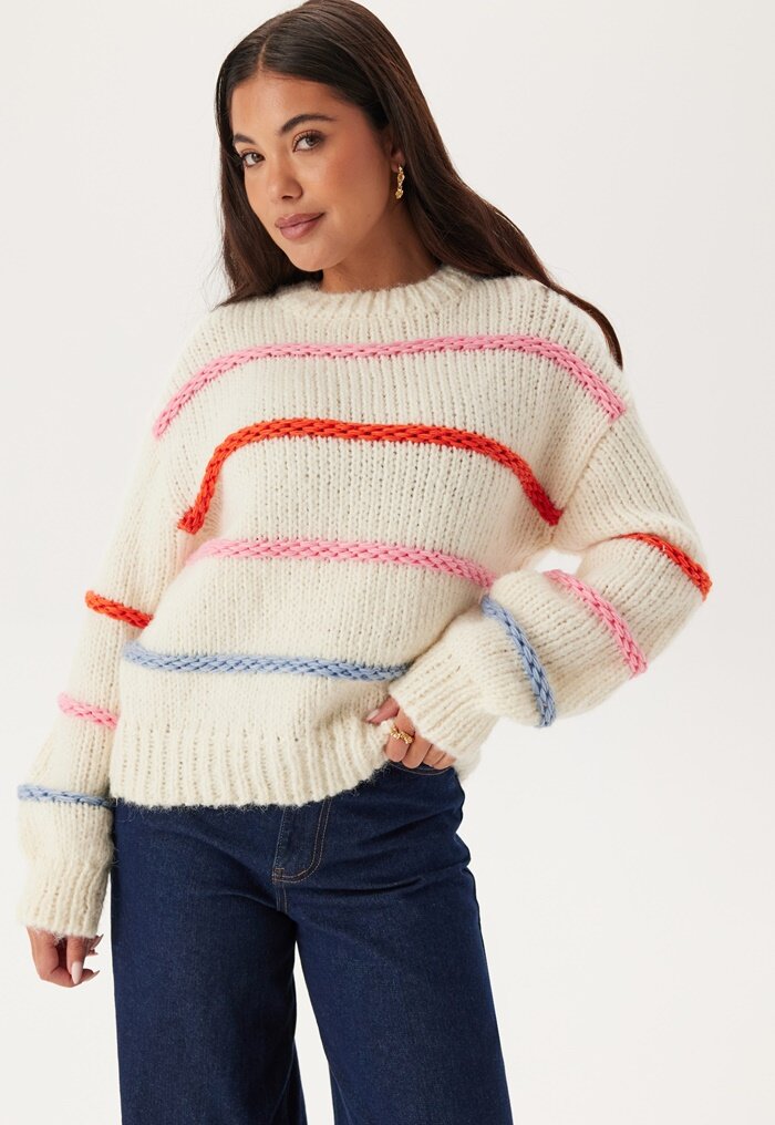 Pieces Pcnavine Ls O-neck Knit