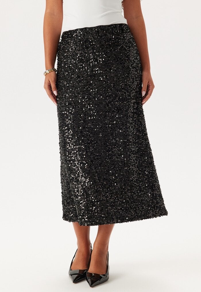 Pieces Pcserena Sequin Hw Midi Skirt