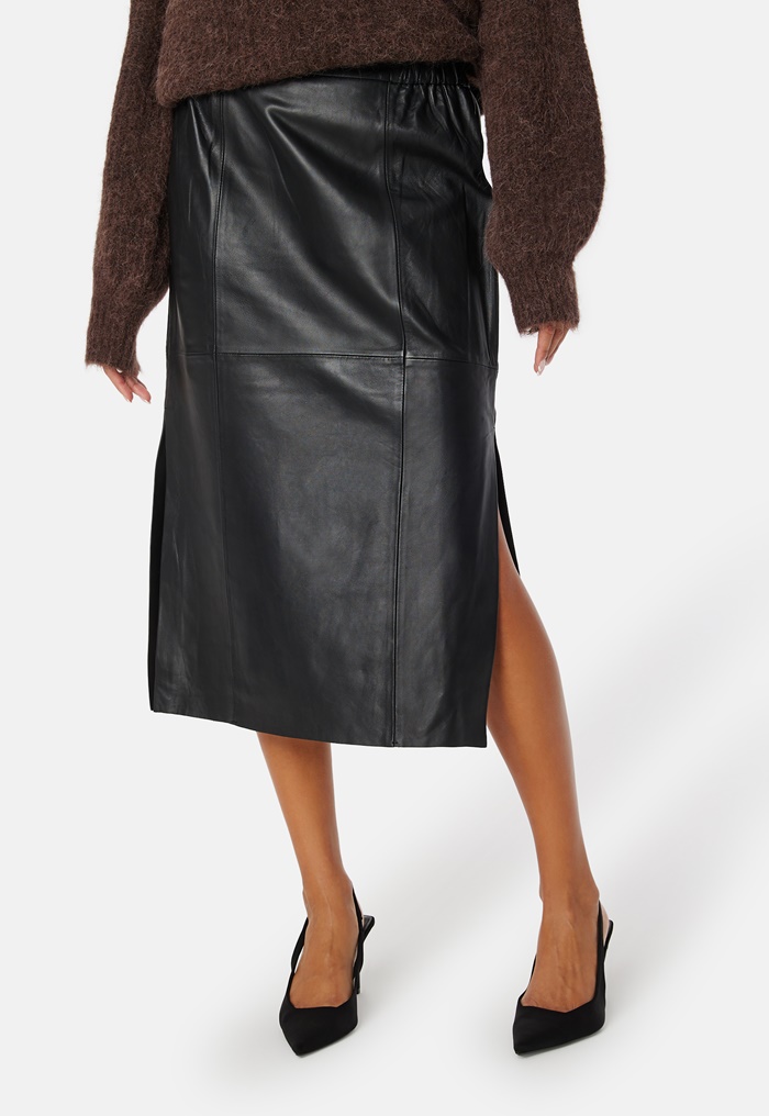 FEMME Fianna Midi Leather Skirt - Bubbleroom