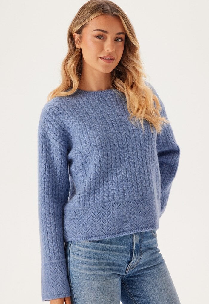 SELECTED FEMME Slfalva Structure Ls Knit O-neck