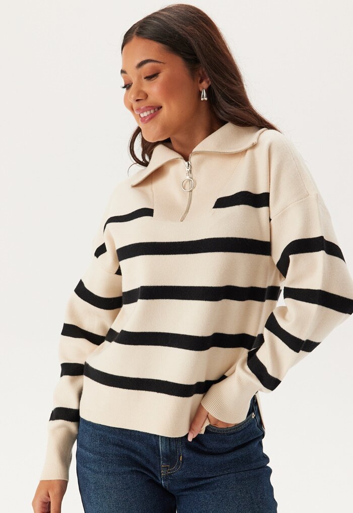 VERO MODA Vmsaba Stripe Ls Highneck Blouse