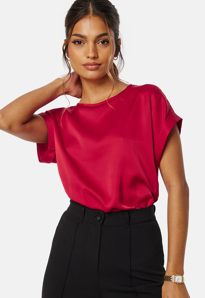 VILA Viellette S/S Satin Top