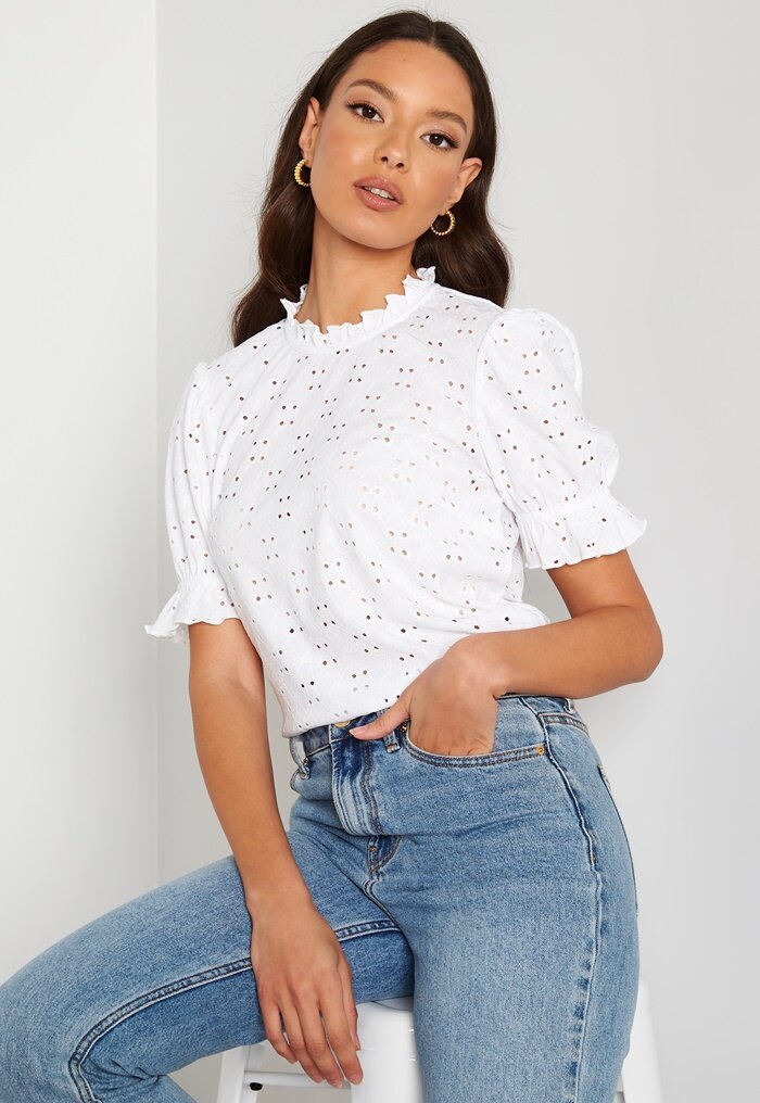 VILA Vikawa S/S Flounce Top