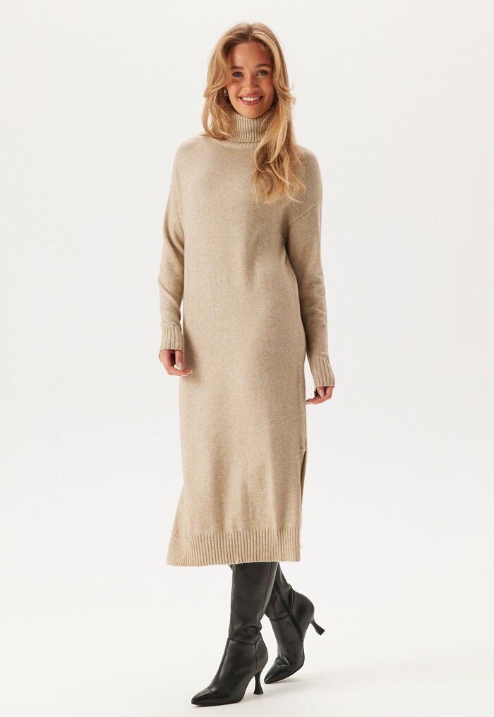 VILA Rill Roll Neck L/S Midi Dress