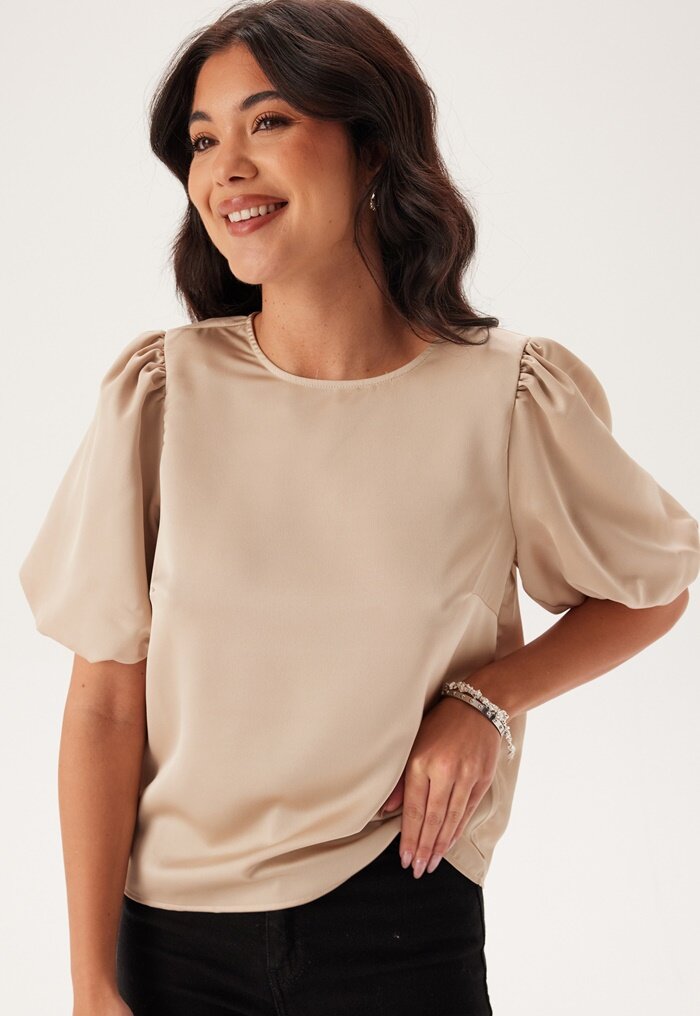 VILA Viellette 2/4 SATIN PUFF TOP S