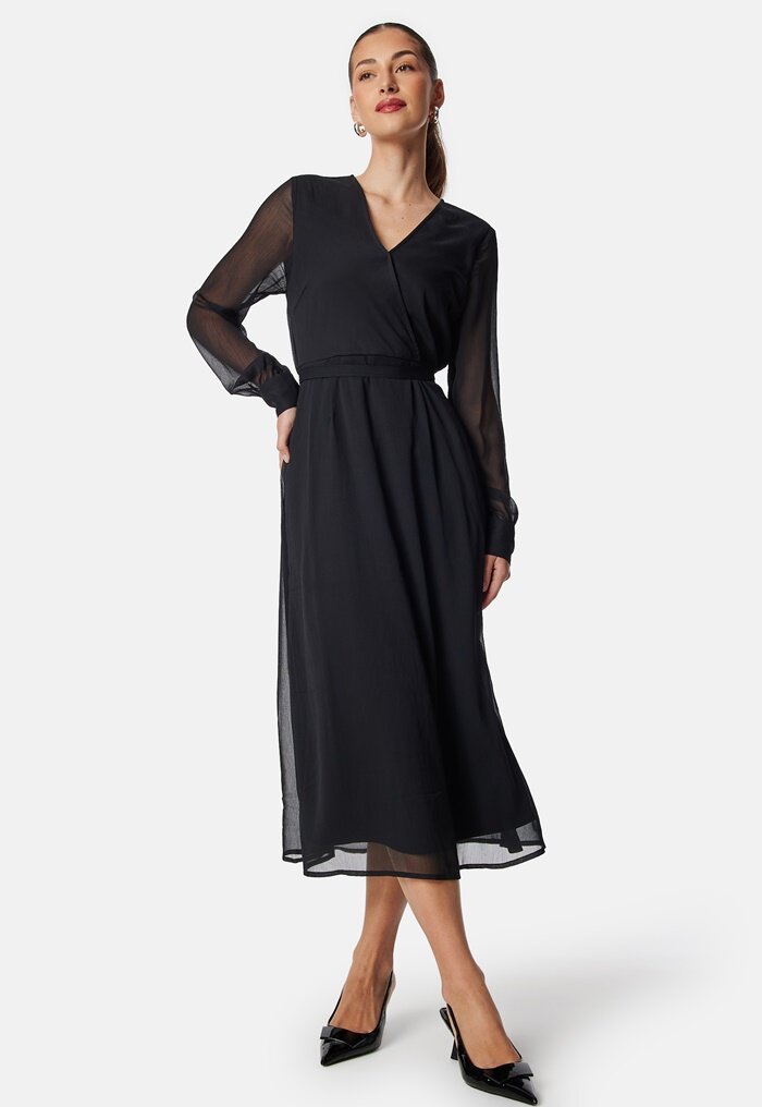 VILA Vifalia V-neck L/S MIDI DRESS 