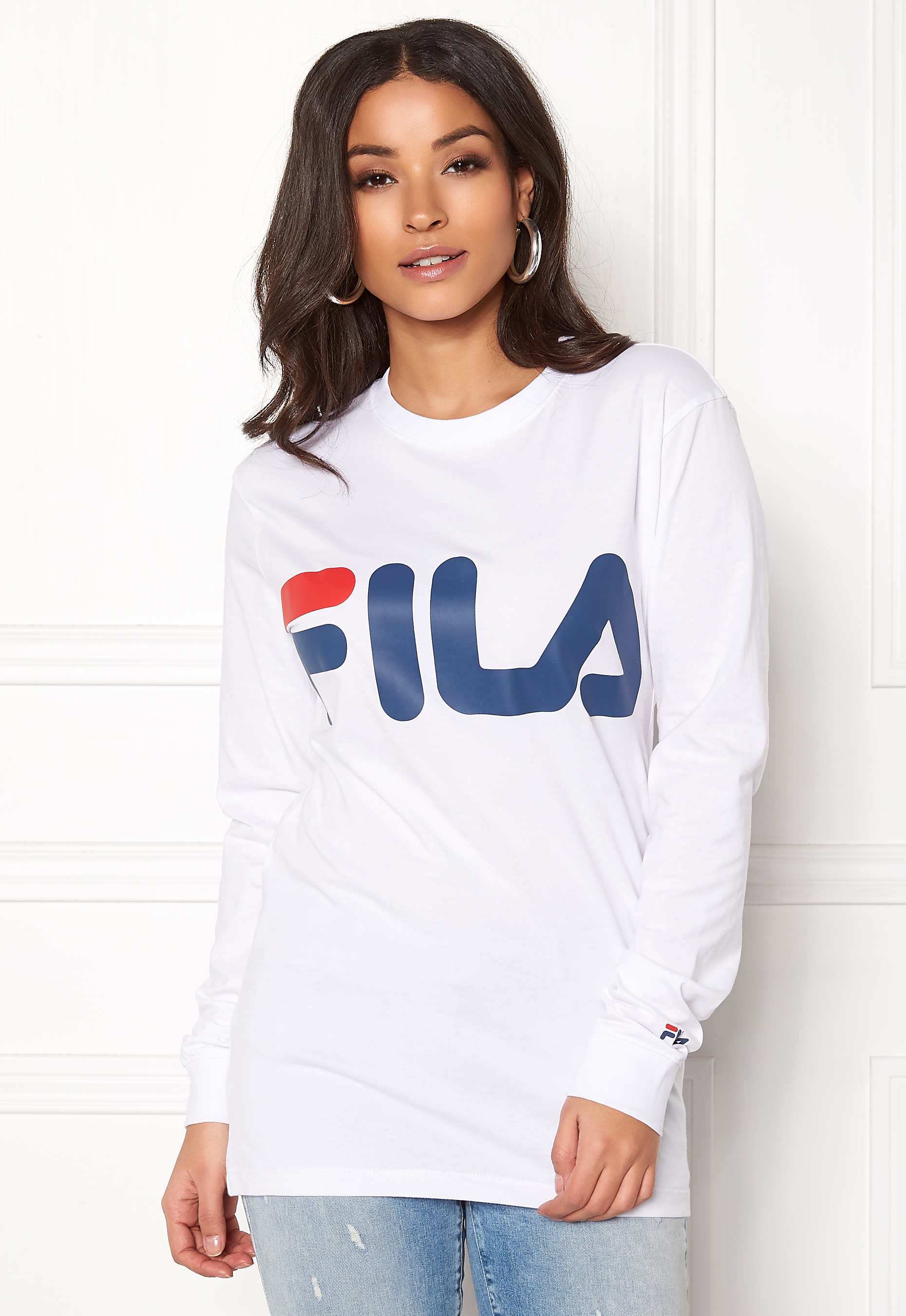 FILA Classic Logo Long Sleeve Bright White Bubbleroom