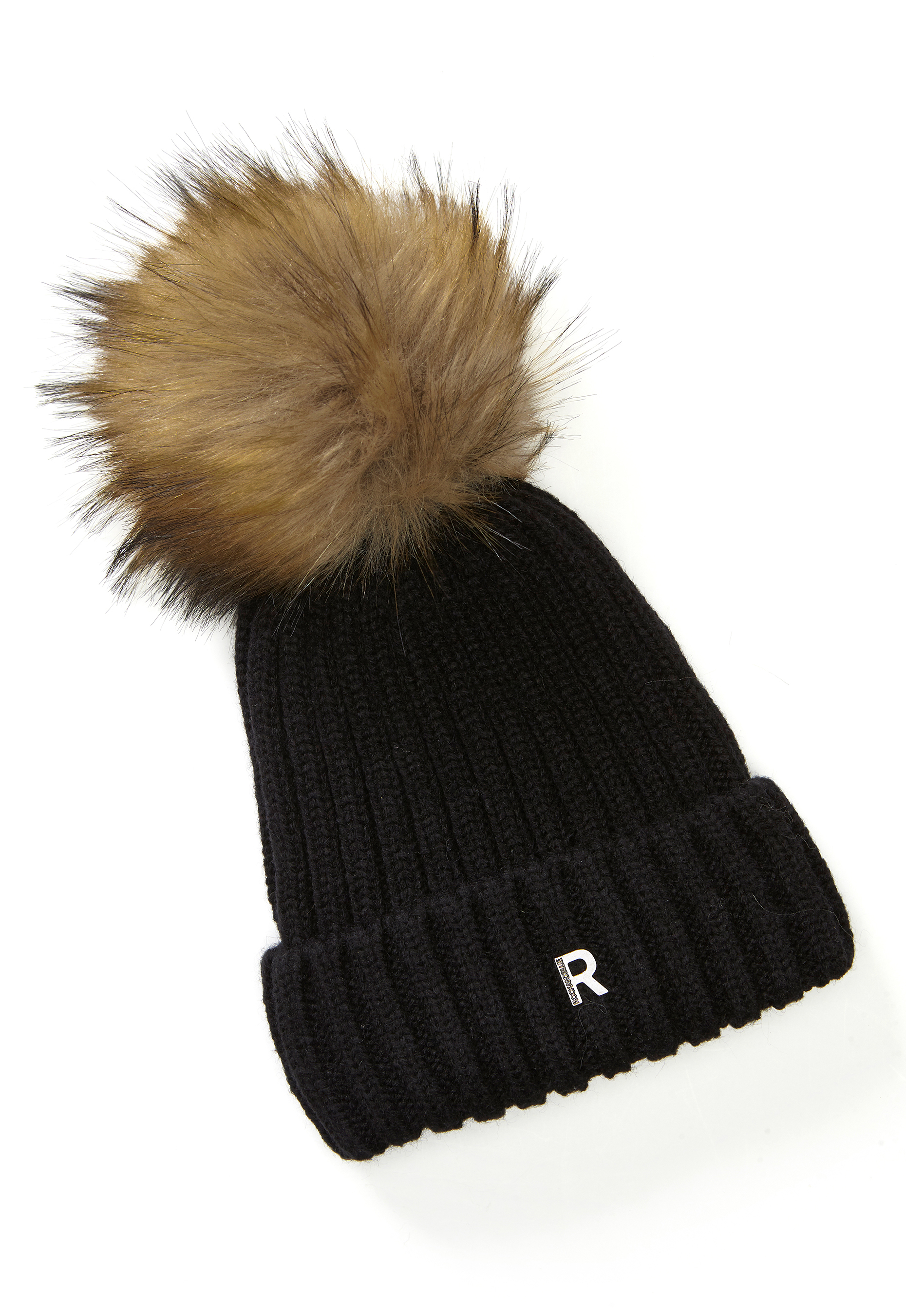 ROCKANDBLUE Hat Pom Beanie Knit Black/Natural - Bubbleroom